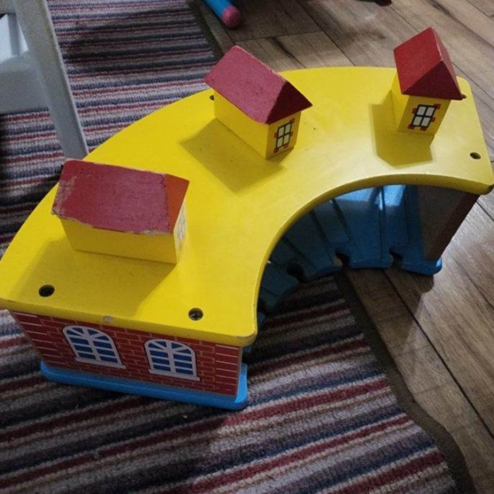 Wooden train garage